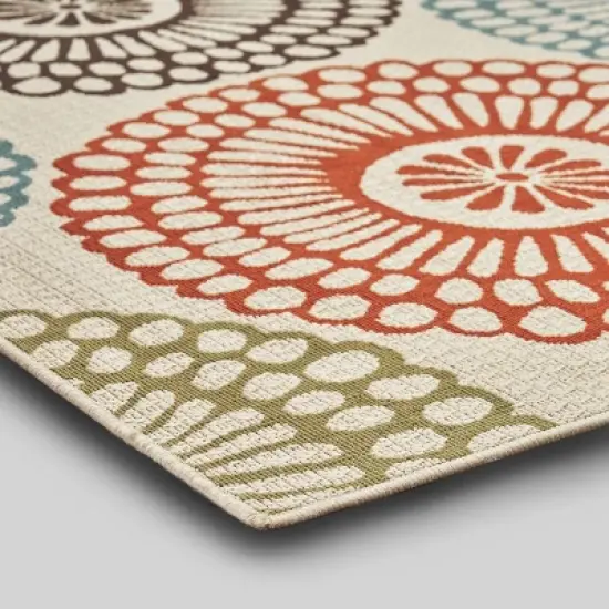Seastar Medallion Outdoor Rug Ivory - Christopher Knight Home image {1}