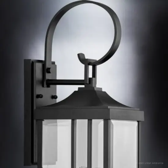 Urban Ambiance Luxury Transitional Outdoor Wall Sconce 21.75''H x 7''W,  Midnight Black Finish,  Calderdale Collection, UHP1403 image {4}