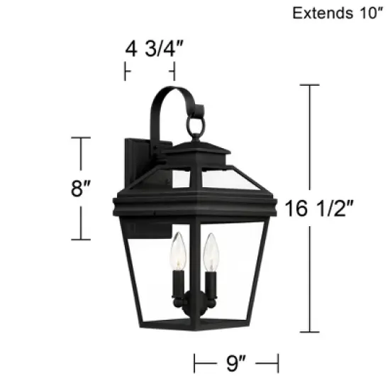 John Timberland Stratton Street Rustic Outdoor Wall Light Fixture Texturized Black 16 1/2" Clear Glass for Post Exterior Barn Deck House Porch Yard image {3}