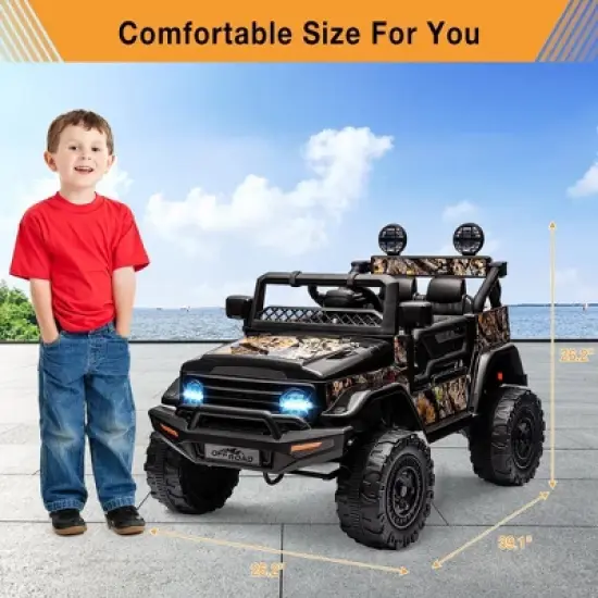 Electric Car for Kids, 12V Ride on Truck Car with Remote Control Spring Suspension image {6}