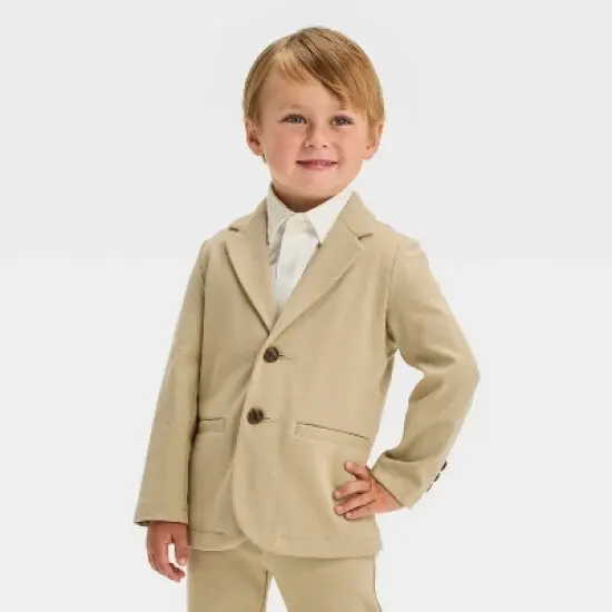 Toddler Boys' Knit Blazer - Cat & Jack&trade; Khaki image {3}