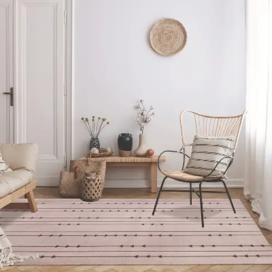 Coastal Minimalist Bohemian Arrow Indoor Outdoor Area Rug by Blue Nile Mills image {7}