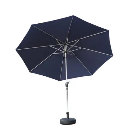 Syemin Outdoor Patio Umbrella with 8 Sturdy Ribs, Push Button Tilt and Crank, Waterproof, UV-Resistant Uitable for Garden, Blue, 108"*108"*94.44" image {5}