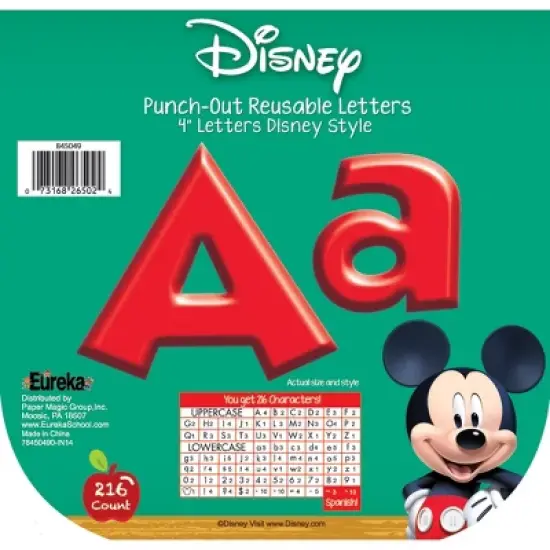 Eureka&reg; Mickey Mouse Clubhouse&reg; Mickey Red Deco 4" Letters, 216 Per Pack, 3 Packs image {1}