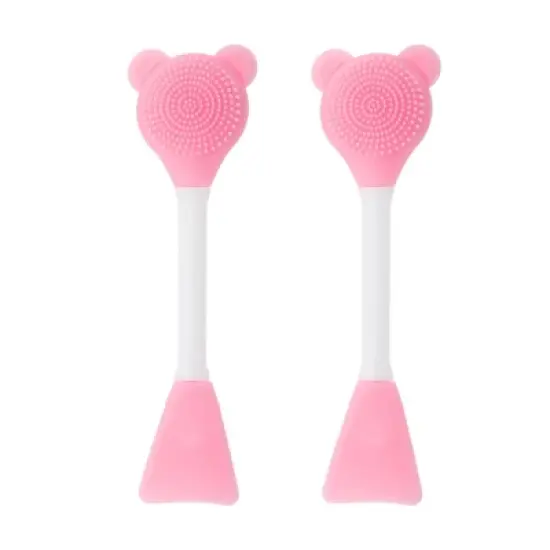 Unique Bargains Smooth Fan-shaped Facial Mask Brush 2 Pcs image {5}