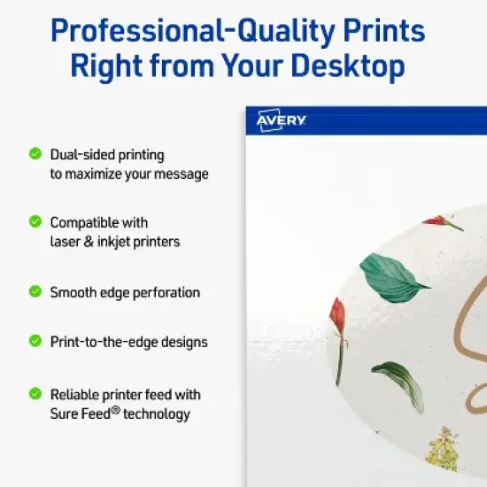 Avery Oval Flat Cards, 4" x 6", Glossy White, 100 Total image {1}