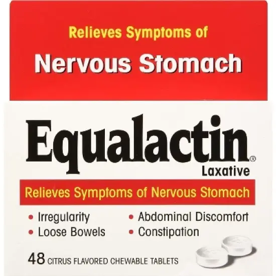 Equalactin - Laxative Relieves Symptoms Of Nervous Stomach Chewable Tablets, 48 Count image {4}