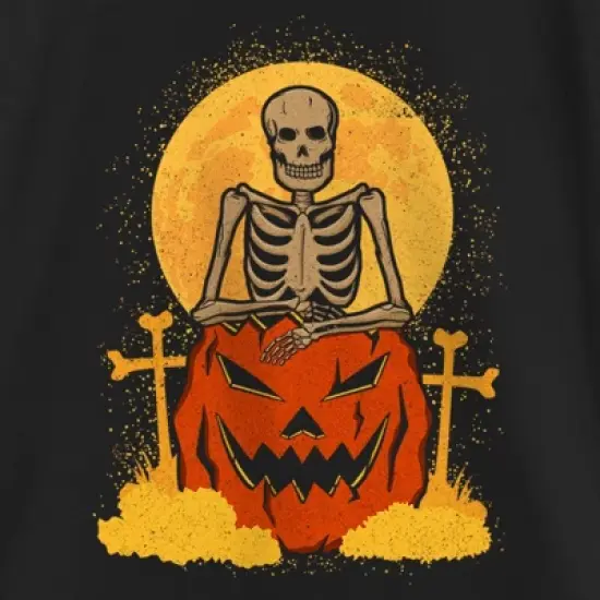 Girl's Lost Gods Halloween Skeleton and Jack-O'-Lantern T-Shirt image {1}