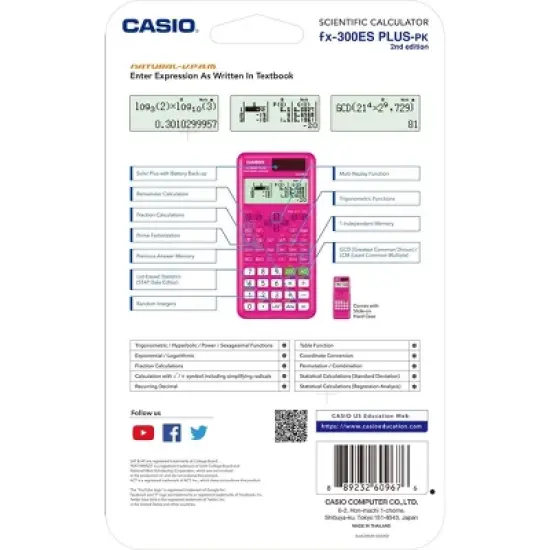 Casio FX-300 Scientific Calculator - Pink image {3}