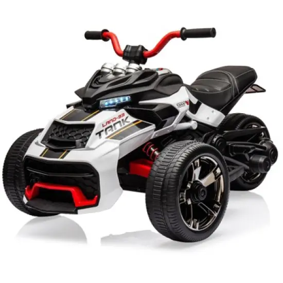 12V Kids Ride-On ATV, 3-Wheeler Electric Motorcycle for Toddlers Ages 3-8 &ndash; Battery Powered Toy Car with LED Lights image {12}