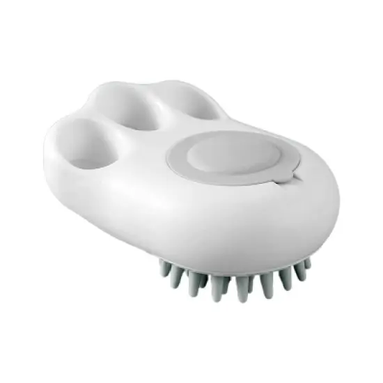 BABYYER Silicone Pet Bath Brush for Cats, Soft Grooming Scrubber with Cute Paw Design, Multi-Functional Massager for Washing, Deshedding,and Cleaning image {9}