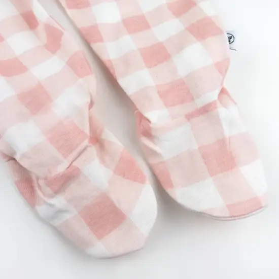 Honest Baby 3pks Buffalo Check Footed Harem Pants - Peach Orange image {2}