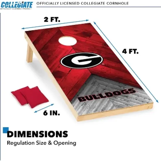 NCAA Georgia Bulldogs 2'x4' Wood Cornhole Set image {5}
