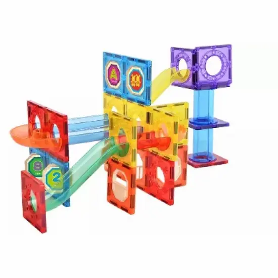 Link Magnetic Tile Building Roller Coaster Kids Block 61 Piece Set Educational Toys For Children Ages 3 Years Plus image {5}