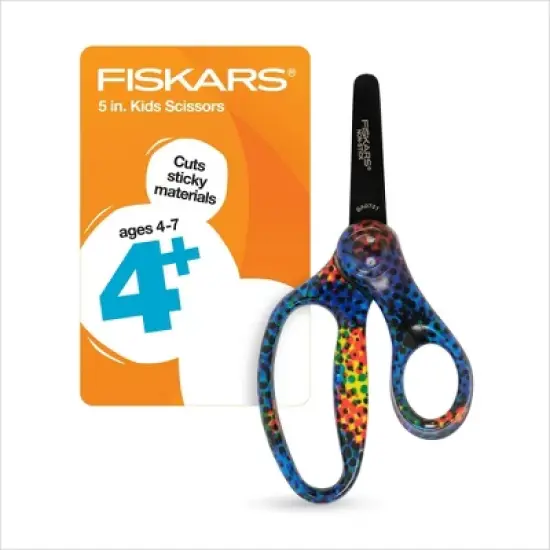 Fiskars 5" Non-Stick Deco Blunt Kids' Scissors: Child-Friendly, Multicolored, Metal & Plastic, Lifetime Warranty image {8}