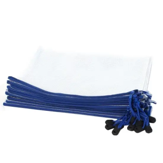 PiccoCasa Office Plastic Zip Closure A4 Paper Files Document Bags Clear Blue 12 Pcs image {6}