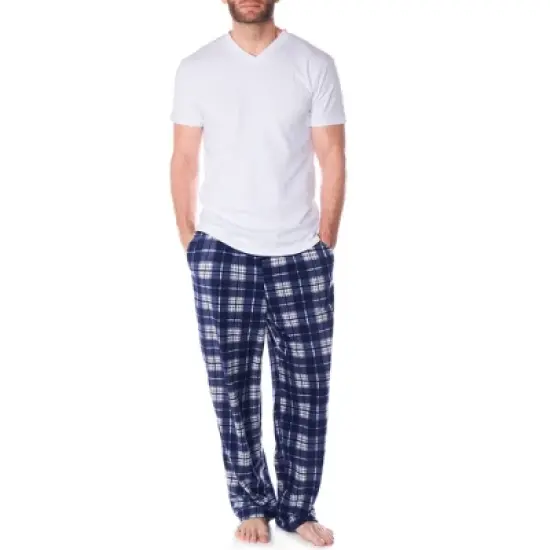 Alpine Swiss Mens Pajama Set Cotton Shirt and Polar Fleece Pants with Pockets image {8}