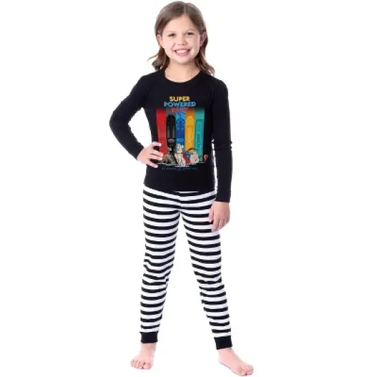 DC League of Super-Pets Unisex Boys Girls Comic Krypto Ace Sleep Pajama Set Black image {2}