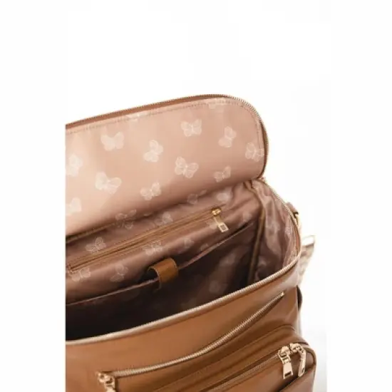 Vegan Leather Diaper Bag | Melted Chocolate | Charlie Lou Baby image {5}
