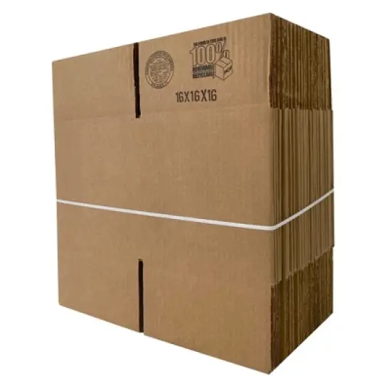 UOFFICE Pack of 25 Corrugated Boxes 16" x 16" x 16" Cube Boxes For Shipping image {5}
