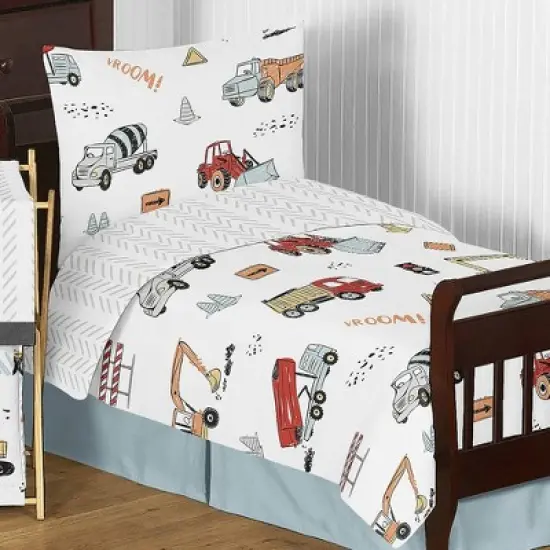 Toddler Construction Truck Bedding Set - Sweet Jojo Designs image {5}