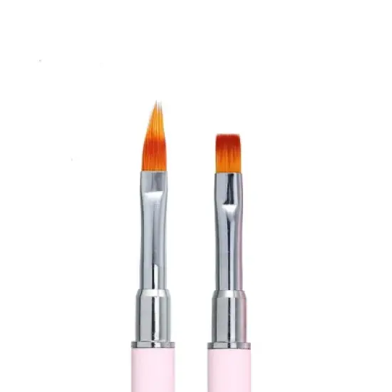 Unique Bargains Double Ended Nail Art Brush Lace Brush Gel Polish Nail Art Design Pen Paint Tools for Home DIY Manicure Pink image {2}