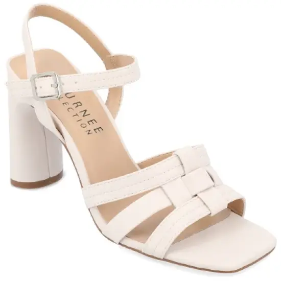 Journee Collection Womens Gibssen Ankle Strap Covered Block Heel Sandals image {12}
