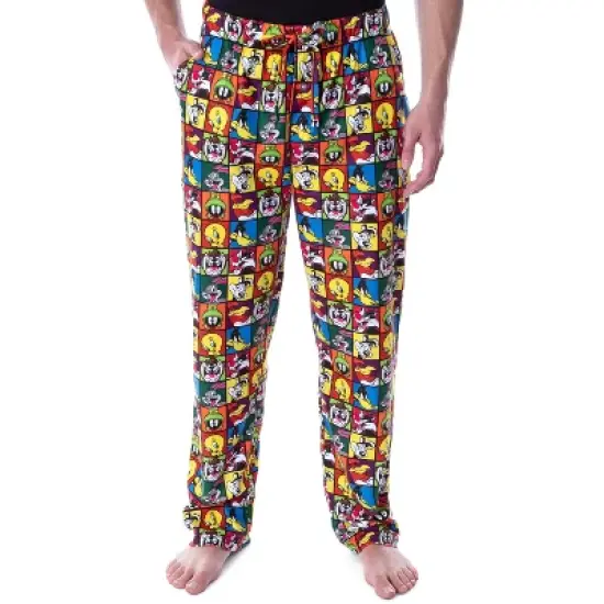 Looney Tunes Men's Character Grid Allover Print Sleep Lounge Pajama Pants Multicolored image {5}
