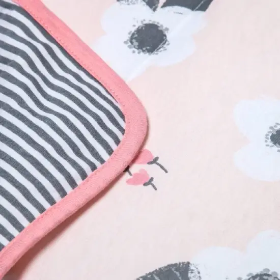 Jersey Knit Reversible Baby Blanket Floral - Cloud Island&trade; - Pink image {3}