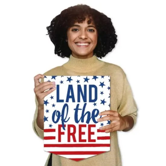 Big Dot of Happiness Stars and Stripes - Outdoor Home Decorations - Double-Sided Patriotic Party Garden Flag - 12 x 15.25 inches image {7}