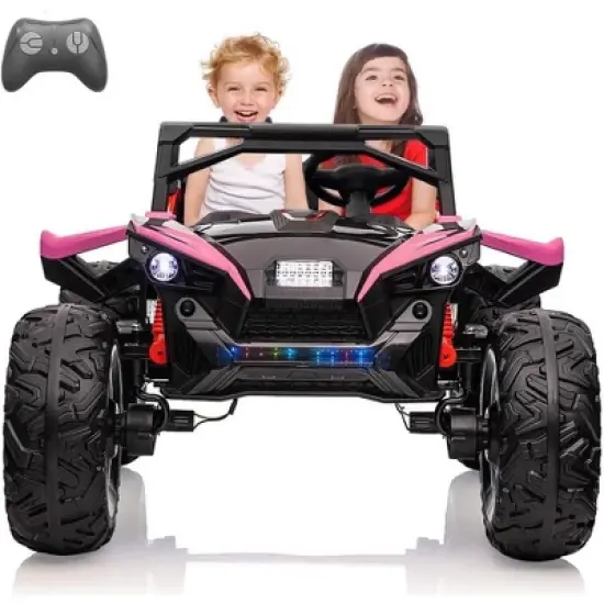 24V 2 Seaters Kids Ride on UTV with Remote Control, Extra Large EVA Wheels & Wide Seat for Big Kids, Full-Metal Suspension, Music, LED Lights image {8}