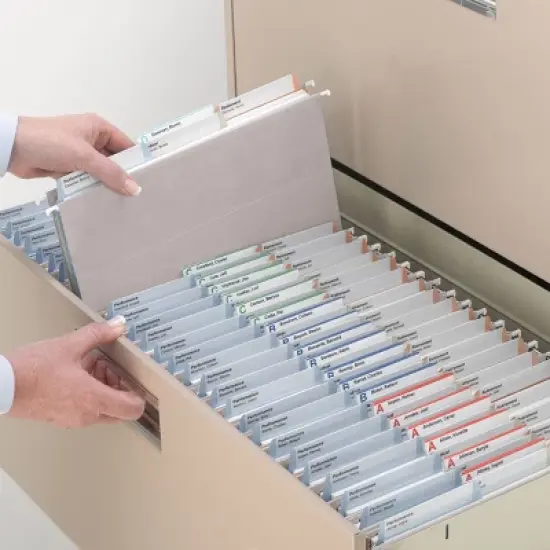 Smead TUFF  Hanging File Folder with Easy Slide  Tab,1/3-Cut Sliding Tab,  Legal Size, Steel Gray, 18 per Box (64093) image {4}