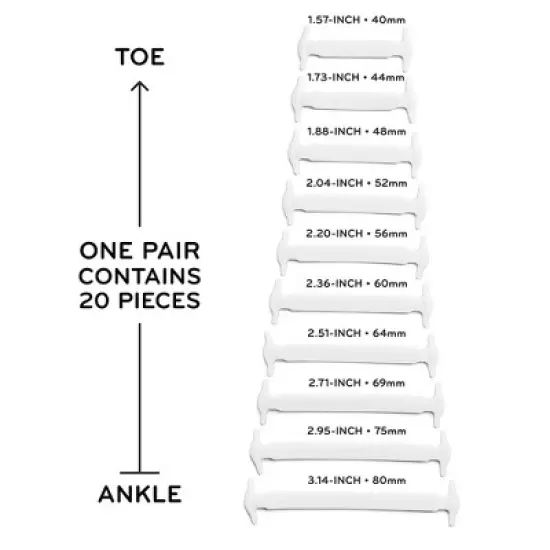 The Original Stretchlace No-Tie Silicone Elastic Shoelaces &ndash; White Tieless Shoe Laces (1 Set) image {2}