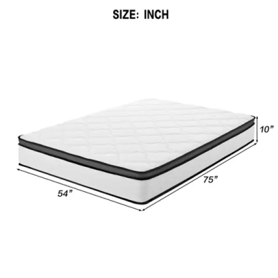KWPZQEB 10/12 Inch Mattress | Medium Firm | Memory Foam Mattress | White | Bed in a Box, CertiPUR-US Certified | Pressure Relief, Ventilated Foam image {3}