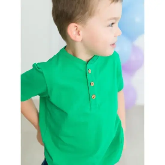 RuggedButts Toddler Boys Short Sleeve Knit Henley image {2}