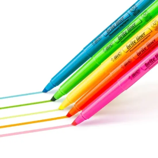 BIC&reg; Brite Liner&reg; Highlighters, Chisel Tip, Assorted Colors, 5 Per Pack, 6 Packs image {2}