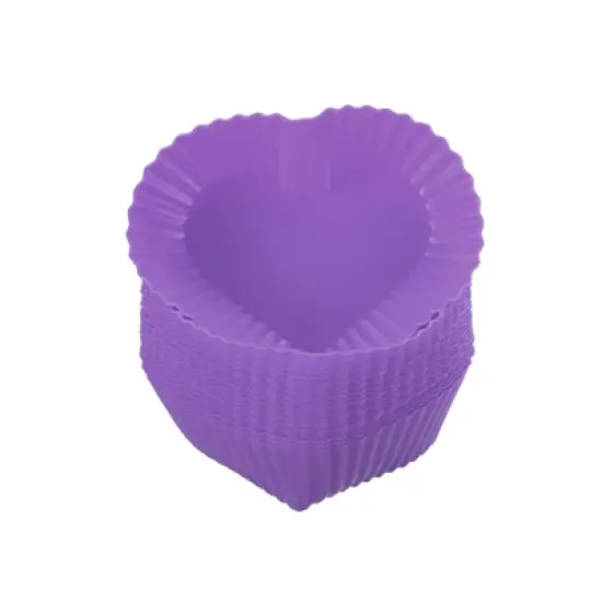 Unique Bargains Silicone Heat Resistant Cupcake Liners Heart Shape Baking Cups 18 Pcs image {9}
