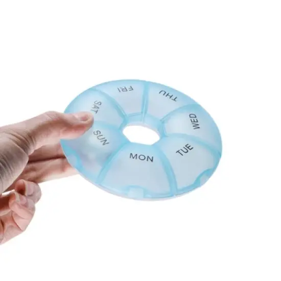 Unique Bargains 7 Grids Circular Pill Case 1 Pc image {5}