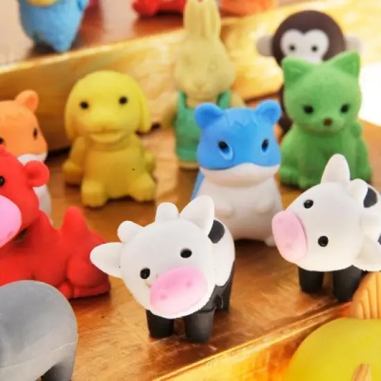JuzToys 60Pcs Animal Erasers - Desk Pets, 3D Take Apart Pencil Erasers Classroom Rewards,Game Prizes,Treasure Box Party Favors for Kids image {2}