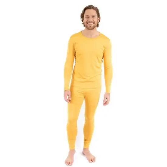 Leveret Mens Two Piece Boho Solid Color Thermal Pajamas image {2}