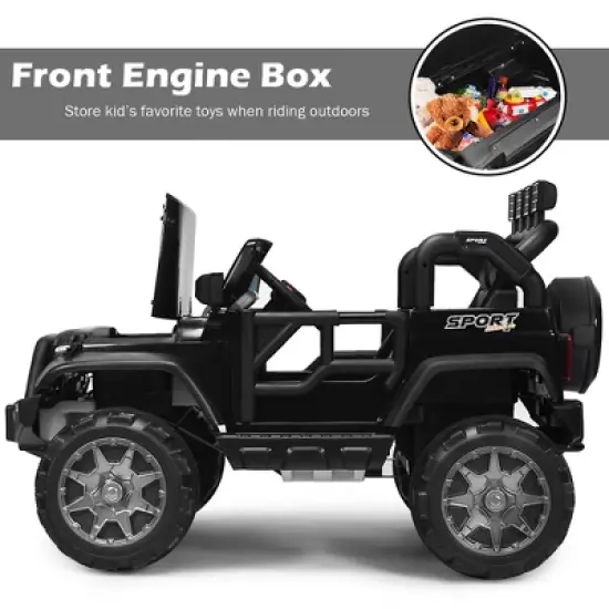 Costway 12V Kids Ride On Car 2 Seater Truck RC Electric Vehicles w/ Storage Room image {5}