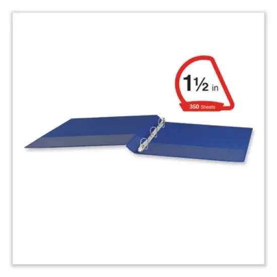 Universal Slant D-Ring View Binder, 3 Rings, 1.5" Capacity, 11 x 8.5, Navy Blue image {2}