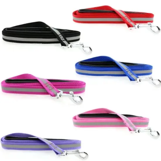 Doggie Design Basic Reflective Safety Strip Dog Leash - Raspberry Pink image {1}