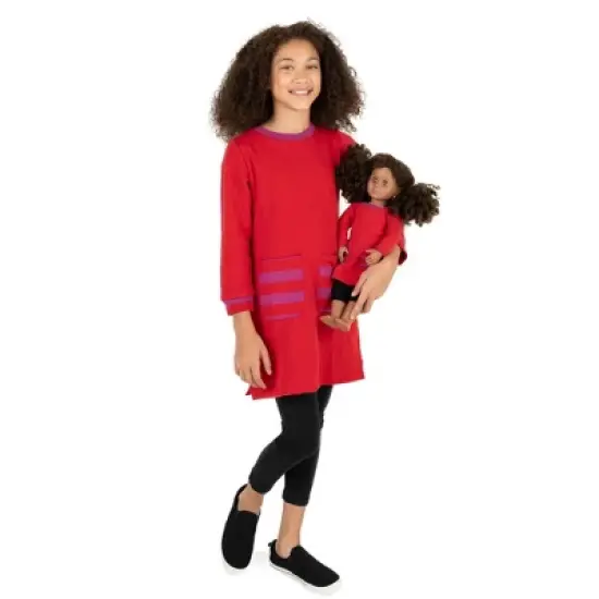 Leveret Girls and Doll Matching Sweatshirt Tunic Dress image {2}