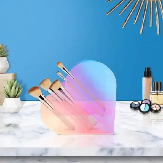Cur8 Acrylic Irridecent Makeup Brush Holder Heart image {4}