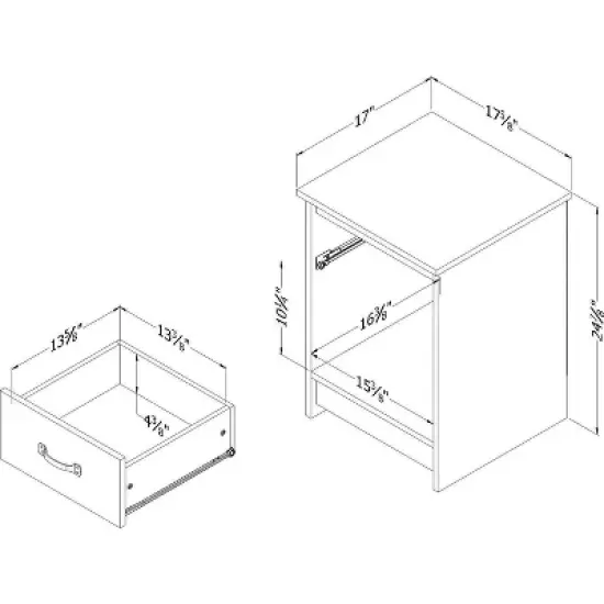 Tassio 1 Drawer Nightstand - South Shore image {7}