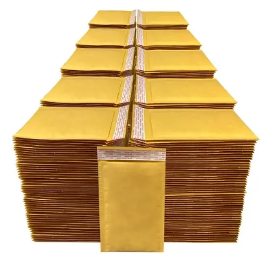 UOFFICE Pack of 500 Bulk Kraft Bubble Mailers 6.5"x10" - #0 Self-Seal Padded Envelopes image {3}