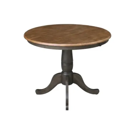 Eric Round Top Pedestal Table Hickory Brown - International Concepts image {1}