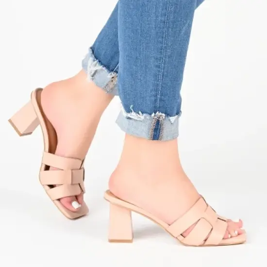 Journee Collection Womens Renatta Tru Comfort Foam Open Square Toe Block Heel Sandals image {8}