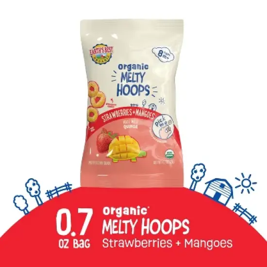 Earth's Best Melty Hoops Baby Food - Strawberry & Mango - 0.7oz image {9}